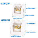 50pcs Portable Cake Boxes with Open Window for Birthday Party Cake Packaging