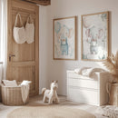 Niedliches Elefanten Kinderzimmer Poster · Aquarell Elefant mit Ballon · Babyzimmer Wanddeko · Pastell Tierillustration · Print ohne Rahmen