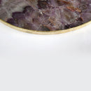 Amethyst Agate Serving Tray With Brass Handles | Circular