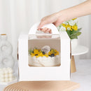 50pcs Portable Cake Boxes with Open Window for Birthday Party Cake Packaging