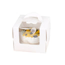 50pcs Portable Cake Boxes with Open Window for Birthday Party Cake Packaging