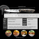 6-Piece 3Cr13 Stainless Steel Steak Knife Set with Marble-Pattern Handles