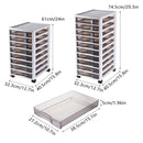 8/10 Tier Office Storage Transparent File Cabinet with Wheels Easy to Use AU