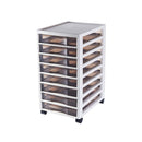 8/10 Tier Office Storage Transparent File Cabinet with Wheels Easy to Use AU