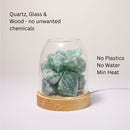 AURORA 2 Crystal Light | Essential Oil Diffusing | Natural Quartz 500g | Amethyst / Green Calcite