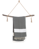 ZAYA Hammam Towel, Beach Towel, Pestemal - Black / White-2