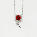 Sterling Silver Rose Garden Aroma Necklace - Crimson | Energy & Healing | Diffuse on the go