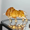Escultura buey acrílico cristal | Adorno nórdico para escritorio o living
