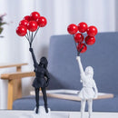 Banksy lanzador de flores | Figura de resina para interior