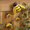 4 abejas de hierro forjado | Adornos colgantes para jardín
