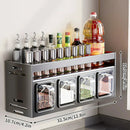 Estante Especiero de Acero Inoxidable para Pared 2 Niveles 4 Compartimentos – Cocina