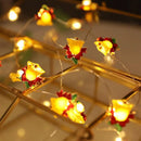 Guirnalda Navideña LED 2m | Papá Noel y Copos | Batería | 20 Luces