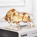Escultura buey acrílico cristal | Adorno nórdico para escritorio o living