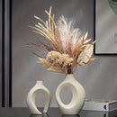 Florero cerámico nórdico hueco set x2 | Decoración bohemia para living