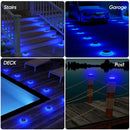 6 luces solares para piso | Azules IP68 anti-5 toneladas