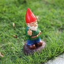 Gnomo rebelde dedo medio | Estatua de resina para jardín
