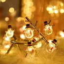 Guirnalda Navideña LED 2m | Papá Noel y Copos | Batería | 20 Luces