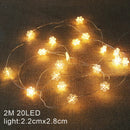 Guirnalda Navideña LED 2m | Papá Noel y Copos | Batería | 20 Luces