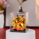 Gato de la suerte solar que saluda | Adorno maneki-neko para oficina