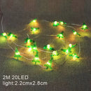 Guirnalda Navideña LED 2m | Papá Noel y Copos | Batería | 20 Luces