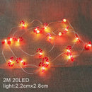 Guirnalda Navideña LED 2m | Papá Noel y Copos | Batería | 20 Luces
