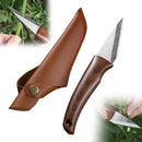Cuchillo de injerto profesional | Mango de madera + funda de cuero