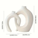 Florero cerámico nórdico hueco set x2 | Decoración bohemia para living