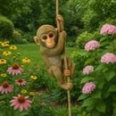 Bonita estatuilla de mono trepador de jardín, artesanías de resina hechas a mano, adorno colgante de mono, estatua de Animal resistente a la intemperie, Patio y balcón