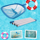 Red de limpieza para piscinas con palo metálico, red de recogida de hojas, herramienta de limpieza para piscinas y estanques de jardín