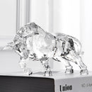 Escultura buey acrílico cristal | Adorno nórdico para escritorio o living