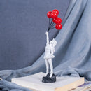 Banksy lanzador de flores | Figura de resina para interior