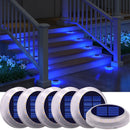 6 luces solares para piso | Azules IP68 anti-5 toneladas