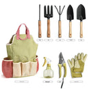 Set jardinería 9 piezas | Pala, empujador, guantes y tijeras regalo