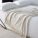 Camino de cama tejido 130x240 | Manta acogedora para sofá y silla