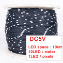 Luces LED WS2811/2812 5V RGBIC | 3PIN cable negro direccionable