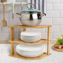 Estante bambú 3 niveles | Organizador de platos para cocina o gabinete