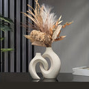 Florero cerámico nórdico hueco set x2 | Decoración bohemia para living