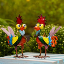 Estatua metal gallo HQ | Adorno miniatura para jardín, granja o patio