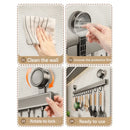 Estante metálico para baño | Organizador adhesivo sin taladro