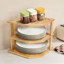 Estante bambú 3 niveles | Organizador de platos para cocina o gabinete