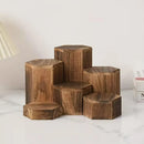 Estante Hexagonal de Madera x6 para Exhibir Joyas y Decoración