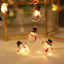 Guirnalda Navideña LED 2m | Papá Noel y Copos | Batería | 20 Luces