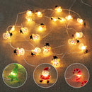 Guirnalda Navideña LED 2m | Papá Noel y Copos | Batería | 20 Luces