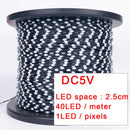 Luces LED WS2811/2812 5V RGBIC | 3PIN cable negro direccionable