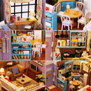 Kit miniatura departamento Mónica | Sujetalibros con luces para estantería