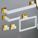 Juego de Accesorios de Baño Oro Blanco Acero Inoxidable 304