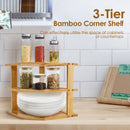 Estante bambú 3 niveles | Organizador de platos para cocina o gabinete