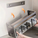 Estante Especiero de Acero Inoxidable para Pared 2 Niveles 4 Compartimentos – Cocina