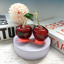 Estatuilla de Cereza de Cristal Decorativa para Hogar y Oficina