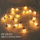 Guirnalda Navideña LED 2m | Papá Noel y Copos | Batería | 20 Luces